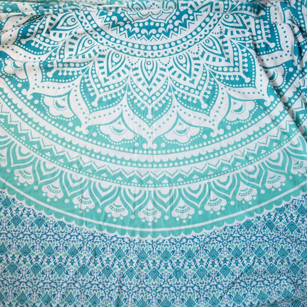 Floral Mandala Print Boho Hippie Tapestry Wall Hanging 100% Cotton